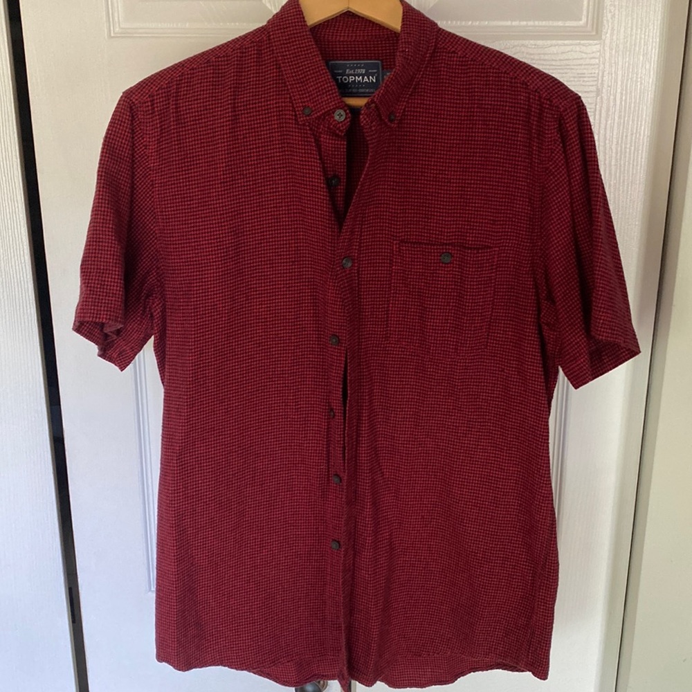 Topman mens short sleeve button down size large